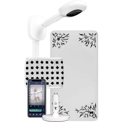 Nanit Pro Complete Monitoring System, 2-Pack (White) – Wi-Fi HD Video Camera w/Nightlight & Night Vision, Multi-Stand, Smart Sheets & Breathing Wear Band - Tracks Sleep, Breathing Motion, & Height