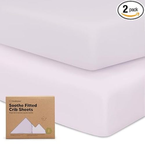 KeaBabies 2-Pack Organic Crib Sheets for Boys, Girls - 52x28 Fitted Crib Mattress Sheet Neutral, Breathable Jersey Cotton Cover for Baby Bed, Toddler Mattress, Soft & Cute Prints (Thistle)