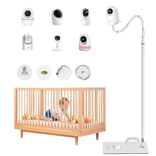 Jartoo Baby Monitor Floor Stand Holder Mount Compatible for HelloBaby HB65/HB40/HB6560/HB6339/HB6550 Pro, Momcozy, Nanit, VAVA, Adjustable Height & Stable Base, No Tools or Wall Damage