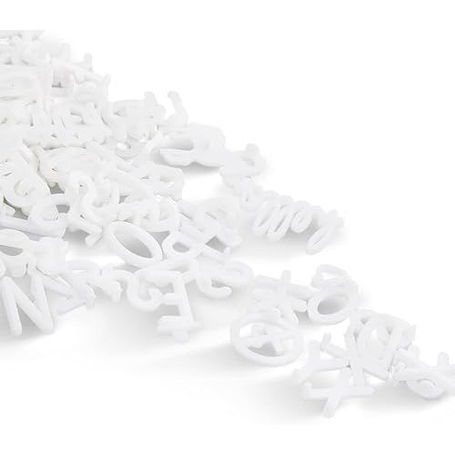 C CRYSTAL LEMON 394-Piece Letter Board Letters – 3/4-Inch White Letters, Numbers & Symbols – Felt Board Accessories for Changeable Message Boards
