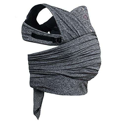 Boppy Baby Carrier - Adjustable ComfyFit, Heathered Gray, Hybrid Wrap with New Adjustable Arm Straps to Fit More Bodies, 3 Carrying Positions, 0m+ 8-35lbs, Soft Yoga-Inspired Fabric with Storage Pouch
