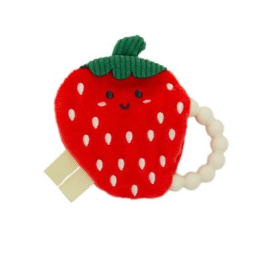 Pearhead Crinkle Baby Teether - Strawberry