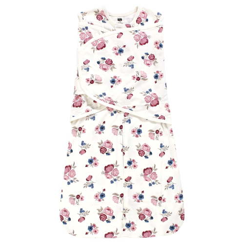 Hudson Baby Infant Girl Convertible Swaddle Sleep Sack, Dusty Rose Floral, 3-9 Months