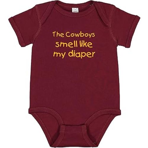 Washington Fan The Cowboys Smell Like My Diaper Funny Baby Bodysuit Gift Outfit