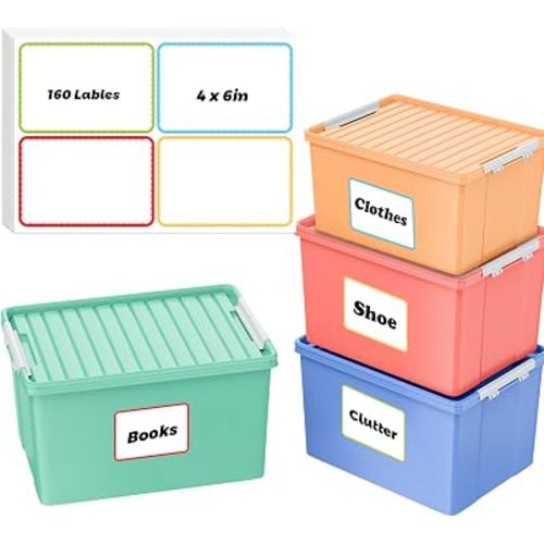 160 Pcs Labels for Storage Bins,6 X 4 Inch Storage Bin Labels Moving Labels