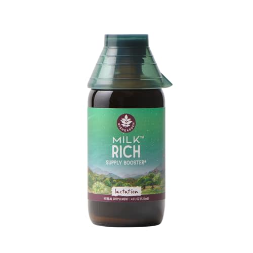 WishGarden Herbs Milk Rich, Breast Milk Supply Tincture, 4oz | Organic Goat's Rue, Fenugreek & Blessed Thistle, Breast Milk Supply Booster, USDA Organic