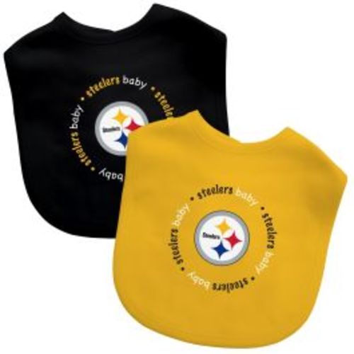 Pittsburgh Steelers Black and Gold Baby Bibs - 2 pack