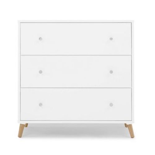 Delta Children Jordan 3 Drawer Dresser with Interlocking Drawers - Bianca White/Natural