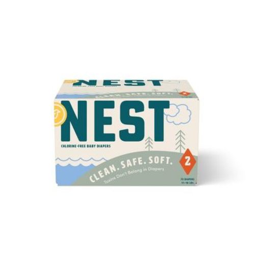 Nest Baby Diapers – Chlorine-Free Pulp, Fragrance-Free – Size 2, 72ct