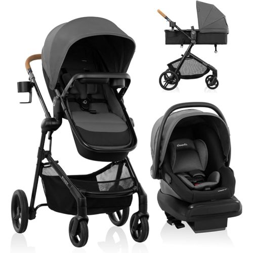 Evenflo Pivot NXT Travel System with LiteMax NXT Infant Car Seat (Silverado Gray)