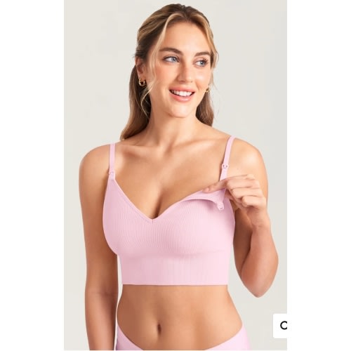 Ribbed V Neck Nursing Bralette