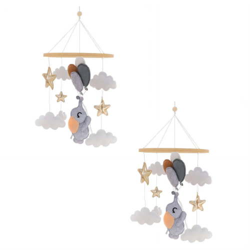 BESTSKY 2Pcs Crib Mobile,Easy Installation and Secure Mounting Crib Toys Hanging,Smooth Rotation and Calming Motion Effect Mobile for Crib