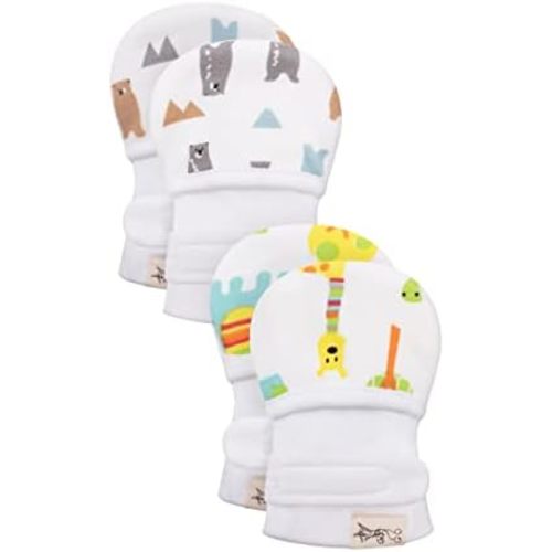 KOH KOH Kids Baby Newborn 2 Pack Cotton No Scratch Convertible Hand Mittens