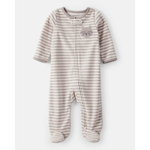 Baby Boy Fox Striped Loose Fit Long-Sleeve Sleep & Play Pajamas - Brown | Carter's