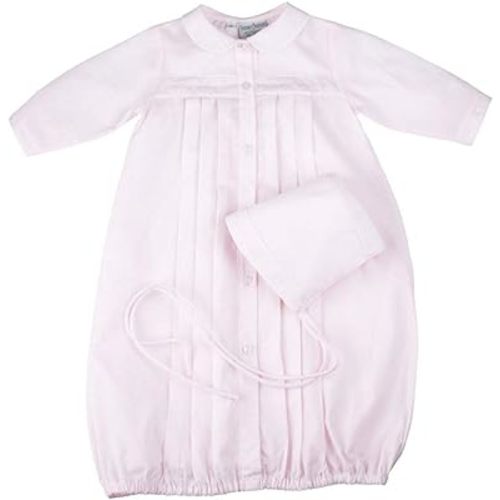 Feltman Brothers Pink Take Me Home Gown & Bonnet Newborn Girls White Dot
