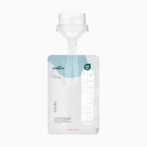 Spectra Simple Store Breast Milk Collection Storage Bags with Bottle Connector - 10ct