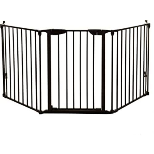 Dreambaby Newport Adapta Baby Gate - Use at Top or Bottom of Stairs - for Straight, Angled or Irregular Shaped Openings (Black)