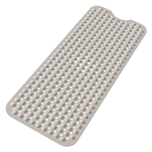 Sheepping Baby Bath Mat Non Slip Extra Long Bathtub Mat for Kids 40 X 16 Inch - Eco Friendly Bath Tub Mat with 310 Big Suction Cups,Machine Washable Shower Mat (Khaki)