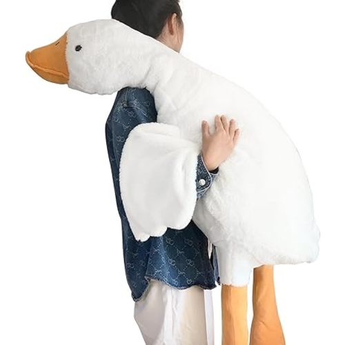 Haengbuk-Goose Stuffed Animal, 51.2in/130cm Giant Sleeping Hugging Pillow, Soft White Swan Plush Toy, for Kids, Friends or Family