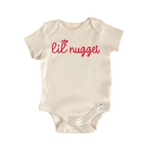 Chicken Nugget Foodie Newborn Baby Bodysuit Natural 3-6M