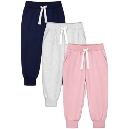 HXP 3 Pack Toddler Sweatpants Cotton Toddler Boys Girls Unisex Sweatpants Pants with Pocket Drawstring