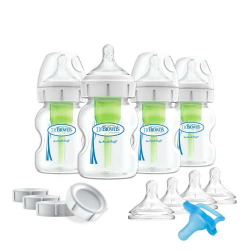 Dr. Brown's Baby Bottles Set - Natural Flow Anti-Colic Wide-Neck Feeding Set, 5 oz