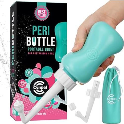 Peri Bottle - Postpartum and Perineal Care - FSA HSA Eligible - Portable Hand Held Travel Bidet Sprayer for Women or Men - Handheld Jet Spray Bottle for Toilet - Pack of 1 - Blue