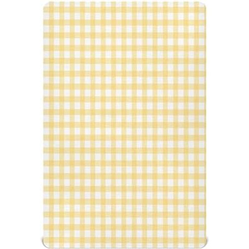 Yellow Gingham Crib Sheets for Boys and Girls, Fitted Baby Crib Sheets Soft and Breathable Mini Crib Sheets 52 X 28 Inches