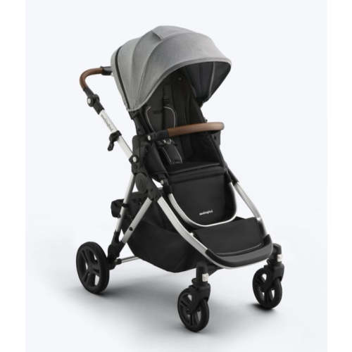 Mockingbird Single to Double 3.0 Stroller, 2026, Heather Grey, Silver with Penny Leather