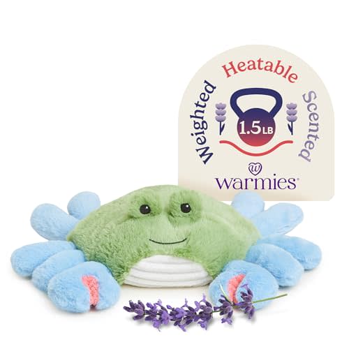 warmies Microwavable & Weighted Stuffed Animals, Blue Crab - Heated Stuffed Animal Plushie for Warmth & Comfort - Cute Soft Plush Toys for Adults & Children (Boys, Girls, Babies & Toddlers)