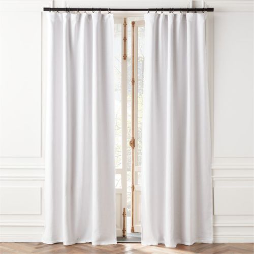 Warm White EUROPEAN FLAX™-Certified Linen Blackout Window Curtain Panel 48"x120"