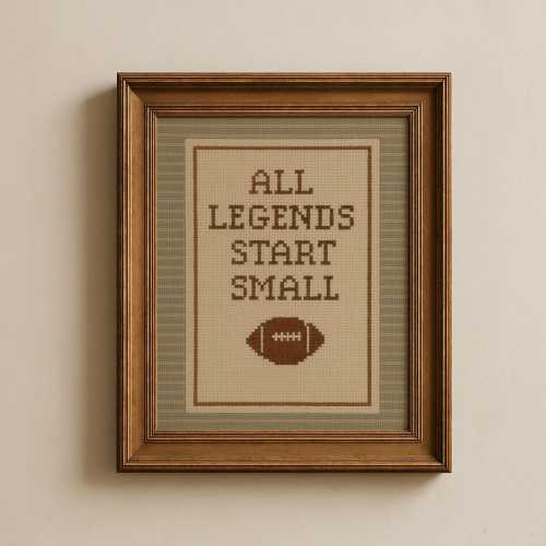 All Legends Start Small™ Print ∙ Vintage Sports Nursery Wall Art ∙ Football ∙ 1649