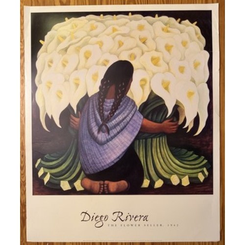 DIEGO RIVERA "THE FLOWER SELLER - GIRL WITH LILIES" VINTAGE 1997 MUSEUM POSTER