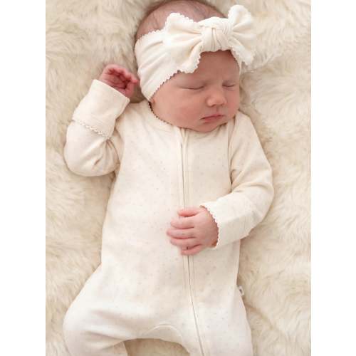 Picot Trim Knit Large Bow Headwrap – Zumbamboo