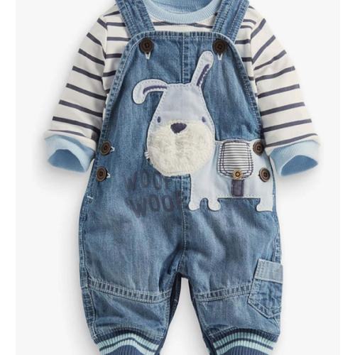 Cute Baby Boy Clothes Suit Toddler Boys' Striped long Sleeve T-Shirt+Denim Overalls Jumpsuit Pants Outfits Sets