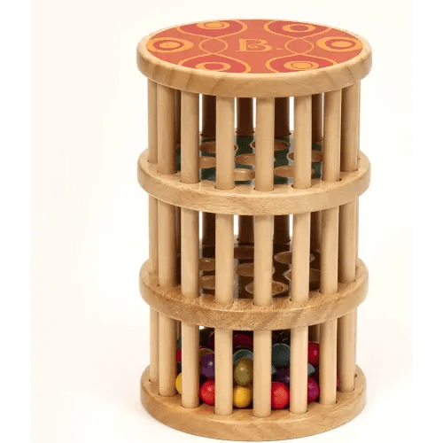 B. toys- A-Maze Rain Rush Dexterity Toy- Crawling Rolling Tower- Developmental Natural Wooden Rainmaker Toy- Toys for Toddlers