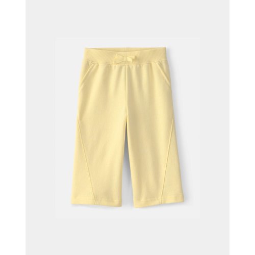 Baby Girl French Terry Wide-Leg Active Pants - Yellow | Carter's