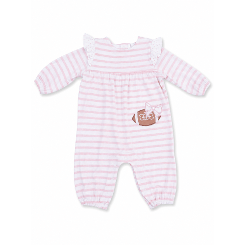 Ruffle Sleeve Romper, Football Stripe