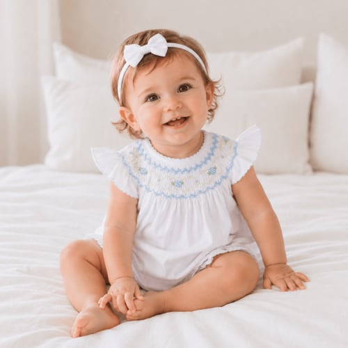 Baby Girl Bishop Bubble - Dreamy Hydrangeas - Peruvian Pima Cotton – Magnolia Baby