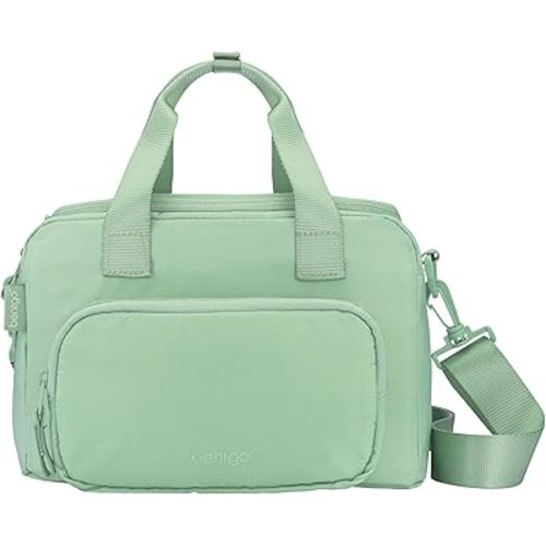 Bentgo Insulated Lunch Bag – Extra-Large Capacity Adult Lunch Bag with Shoulder Strap and External Storage Compartment, Durable, Lightweight, Ideal for Work, School, & Meals On the Go (Clay Green)
