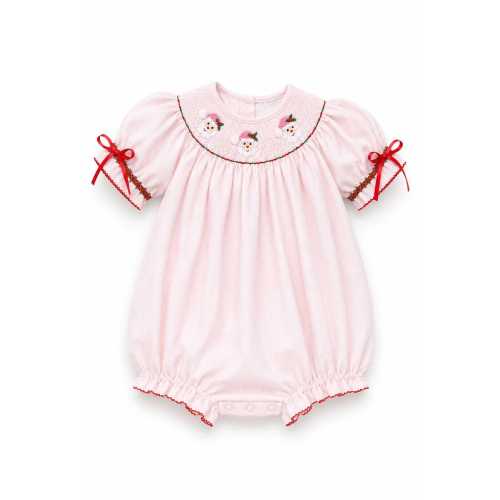 Pierre Noel Smocked Bubble in Pink