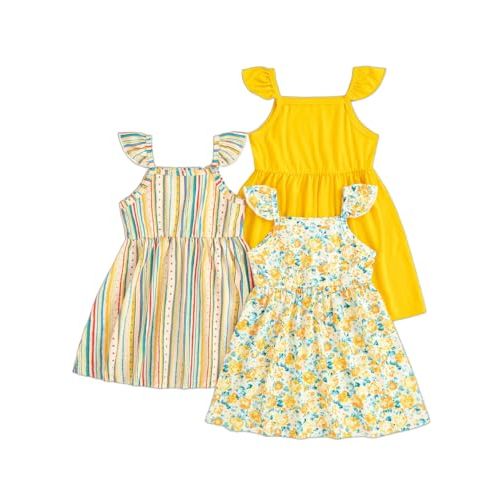 Girls Dresses Toddler Girls Dress 3-Pack Casual Party Print Skater A-line Dress Sundress