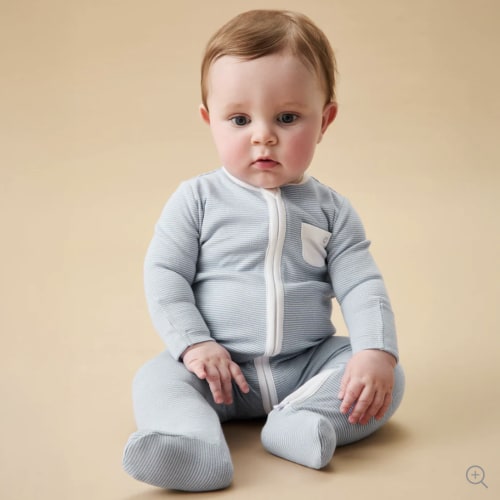 Clever Zip Sleepsuit Blue Stripe / Newborn