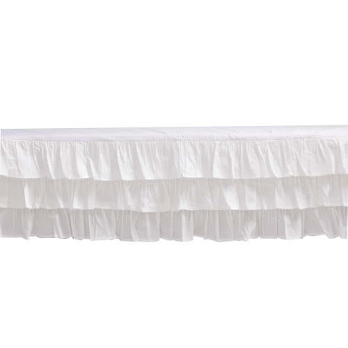 Bacati - 3 Layers Ruffled Crib or Toddler Bed Skirt or Dust Ruffle