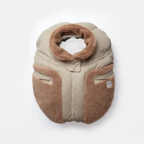 Car Seat Cocoon - Cappuccino Appliqué