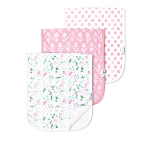 Copper Pearl Premium Baby Burp Cloths - 3-Pack Large Cotton Burp Cloths, Extra Soft Spit Up Rags with 3 Absorbent Layers, Perfect for Baby Boy and Baby Girl Gifts