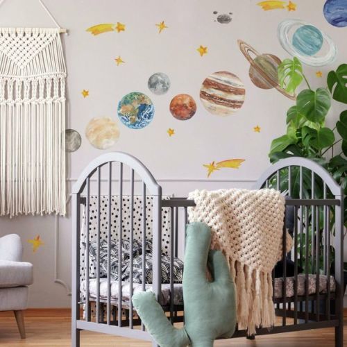 RoomMates Planets Peel and Stick Giant Wall Decal: Vinyl Space-Themed Decor, Self-Adhesive, 26pc