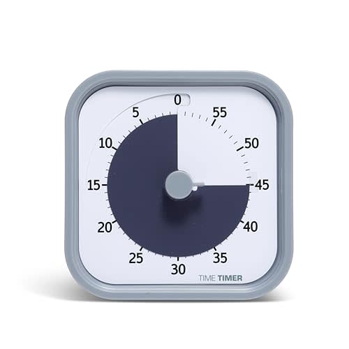 TIME TIMER Home MOD - 60 Minute Kids Visual Timer Home Edition - for Homeschool Supplies Study Tool, Timer for Kids Desk, Office Desk and Meetings with Silent Operation (Pale Shale)