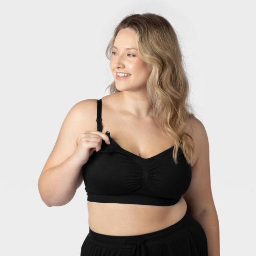 kindred by Kindred Bravely Women's Pumping + Nursing Hands Free Bra - Black M: Maternity, Light Support, Removable Padding