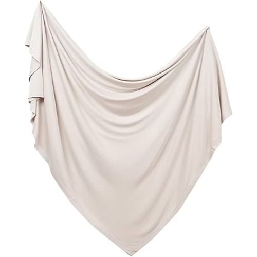 PurComfy Supersoft Swaddle Blanket, Premium Bamboo Viscose Baby swaddling Blankets for Newborns, Lightweight & Breathable Swaddle Blankets for Boys and Girls, 47” x 47”, Neutral Baby Essentials